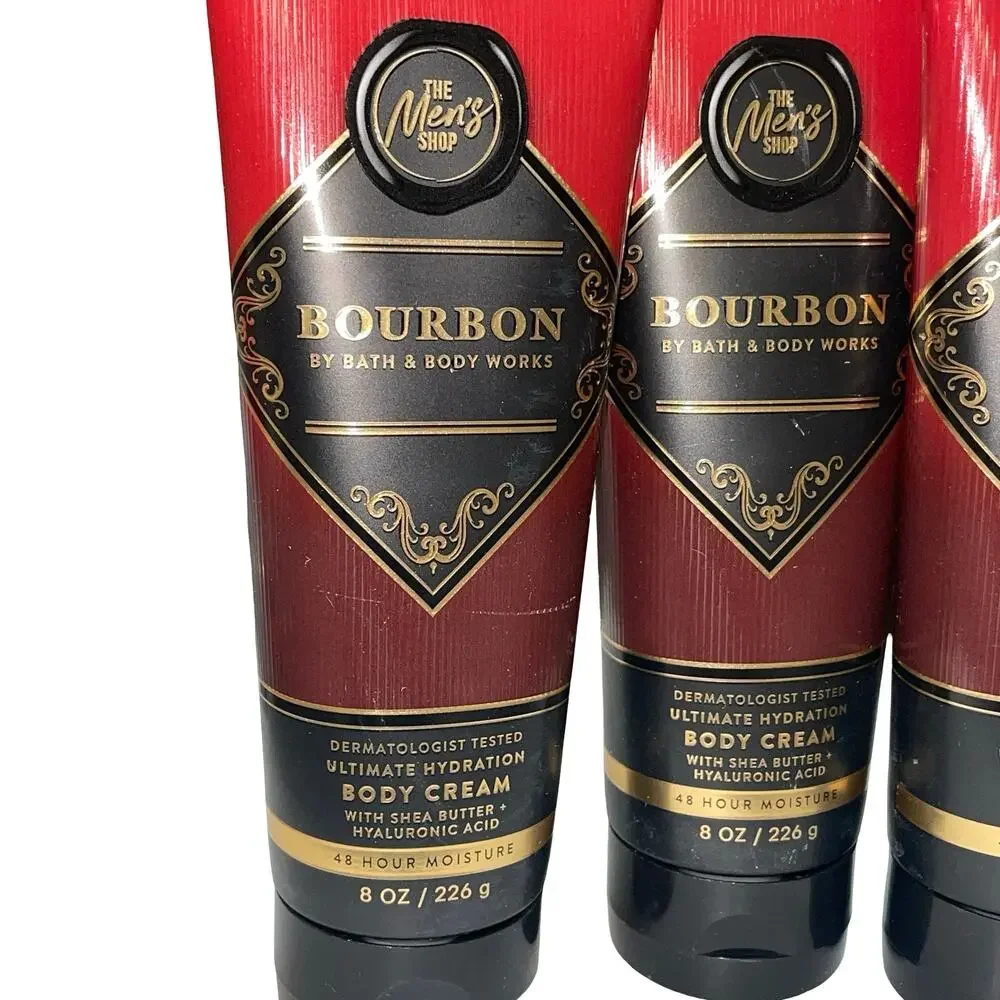 Lot of 3 Bath Body Works Bourbon Ultimate Hydration Body Cream Men 8oz BBW New